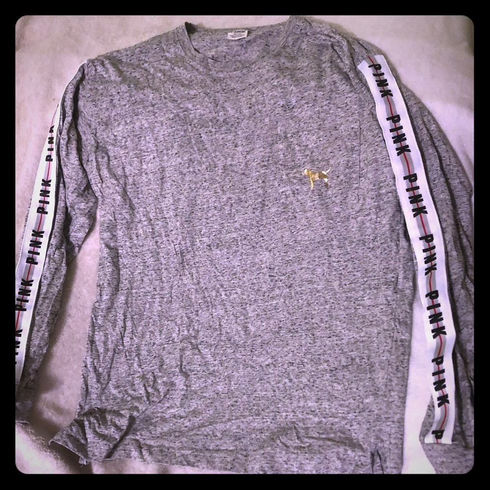 VS Pink Long Sleeve Sequin Dog Shirt